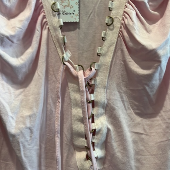 Pink small Diab’less lace up front tshirt - Picture 4 of 7